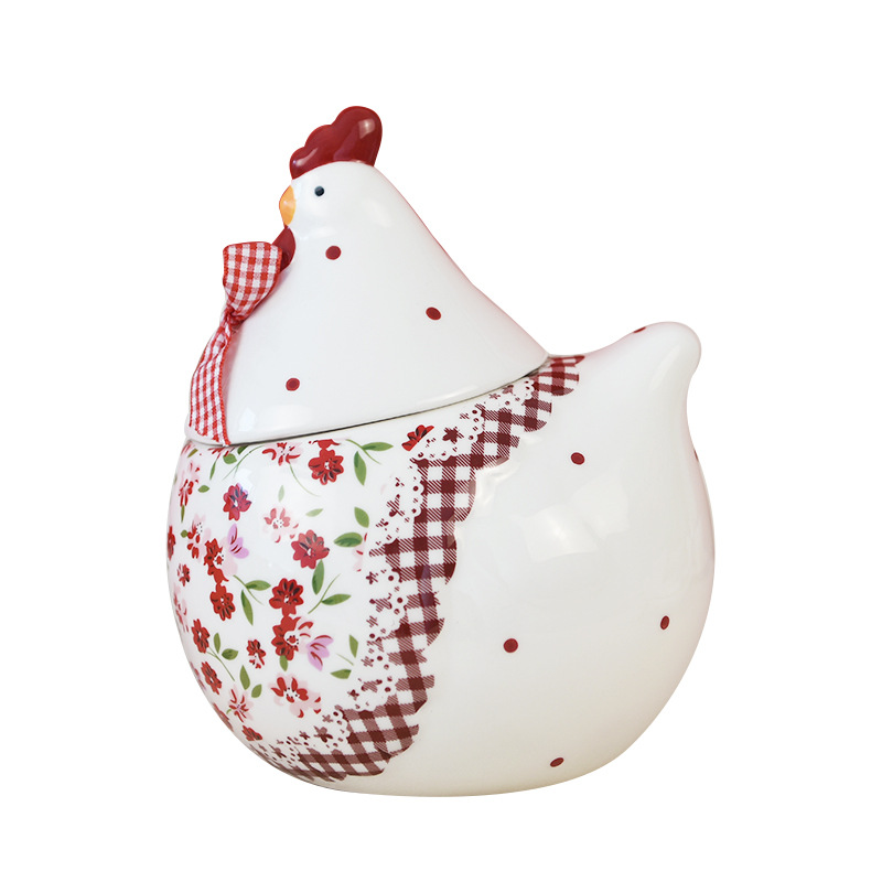 Title 4, Ins Style Tableware Red Small Floral Chicken Ce...