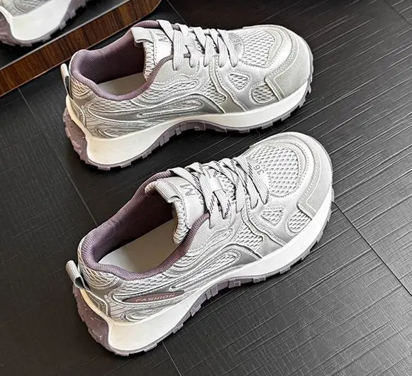 Women's Thick Bottom Elevated Dad Shoes, New 2026 Spring Style, Mesh Breathable Casual Sneakers, Fashion Versatile Running Shoes