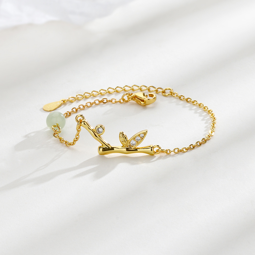 Hetian Jasper Bamboo Bracelet Transfer Diamond