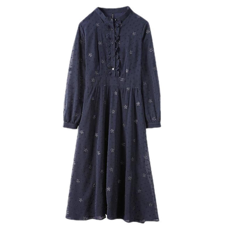 Long-Sleeve A-Line Midi Dress, picture 5 of 5