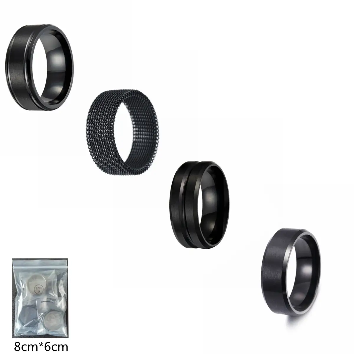 European And American Men's Titanium Steel Ring 8mm