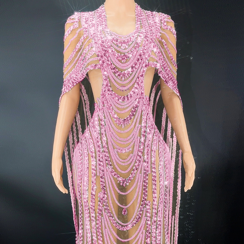 Celebrate Crystal Sequin Evening Gown Pink - Shop at LoveMi