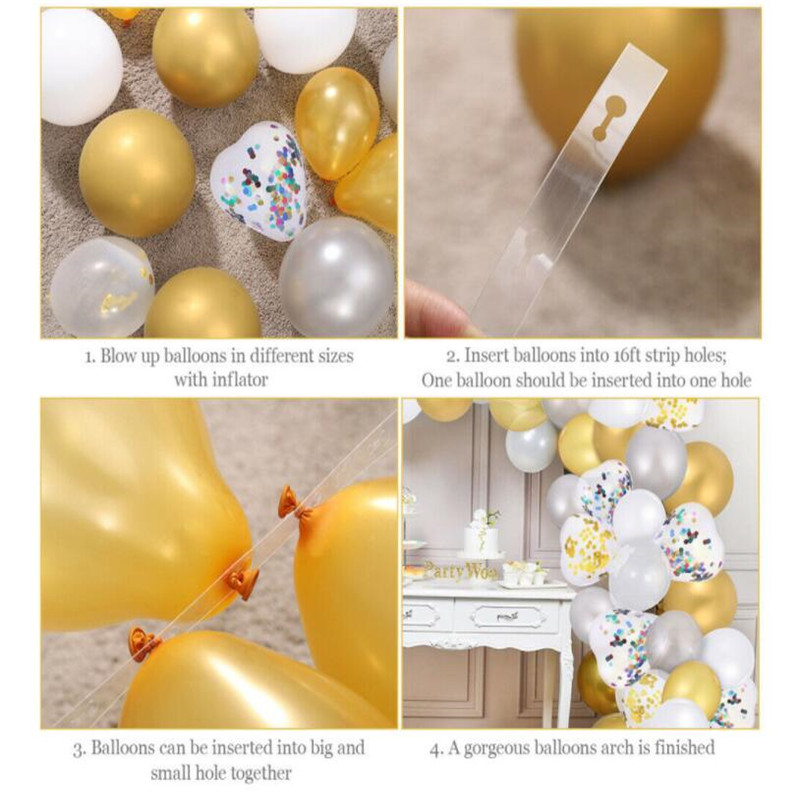 Title 4, Golden heart-shaped confetti sequin balloon set