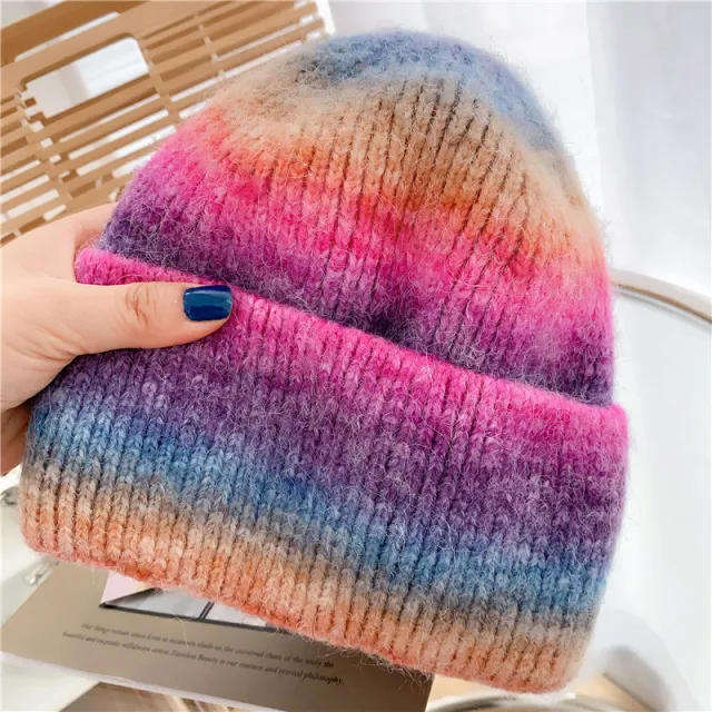Women's Knitted Hat With Good Hand Feel In Winter Color On The Picture - Shop at LoveMi