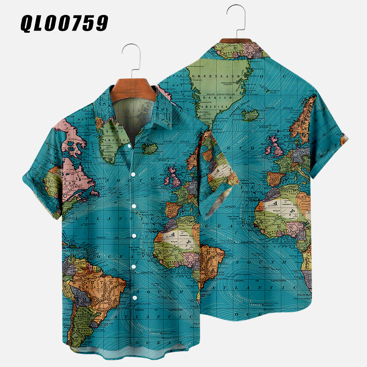 Title 3, Digitales Map Full-length Kurzarm-Shirt Serie