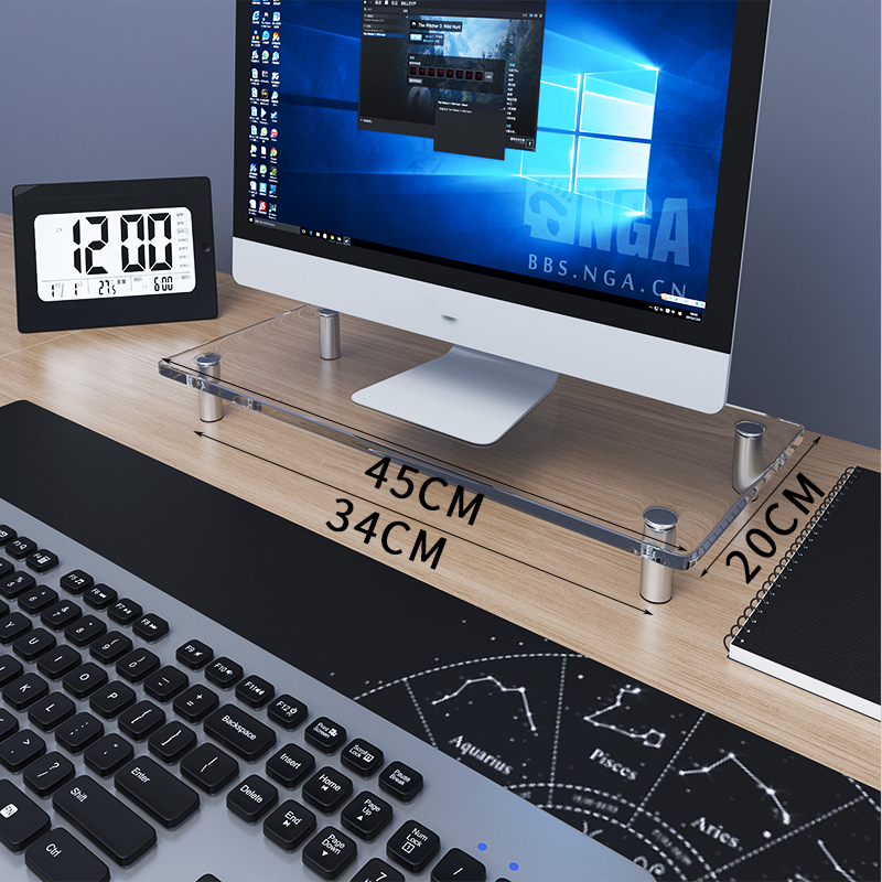 CrystaClear Pro Acrylic Monitor Stand: Ultimate Desk Upgrade | Shop Now on CyberRigStore.com