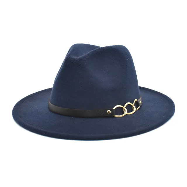 Women's Woolen Top Hat Belt Accessories Navy Blue - Shop at LoveMi