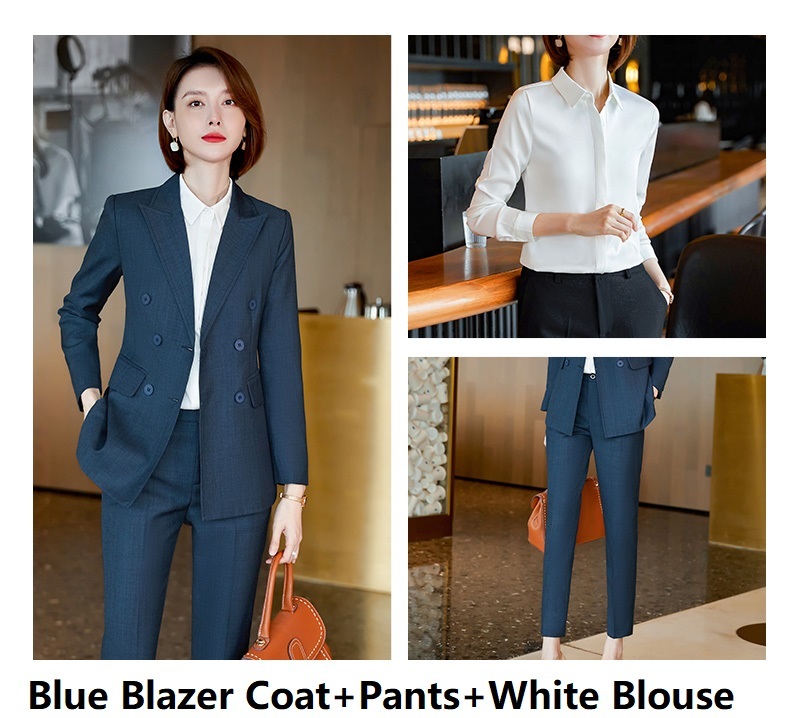 Women's Solid Color Classic Style Formal Suit Long-sleeved Shirt