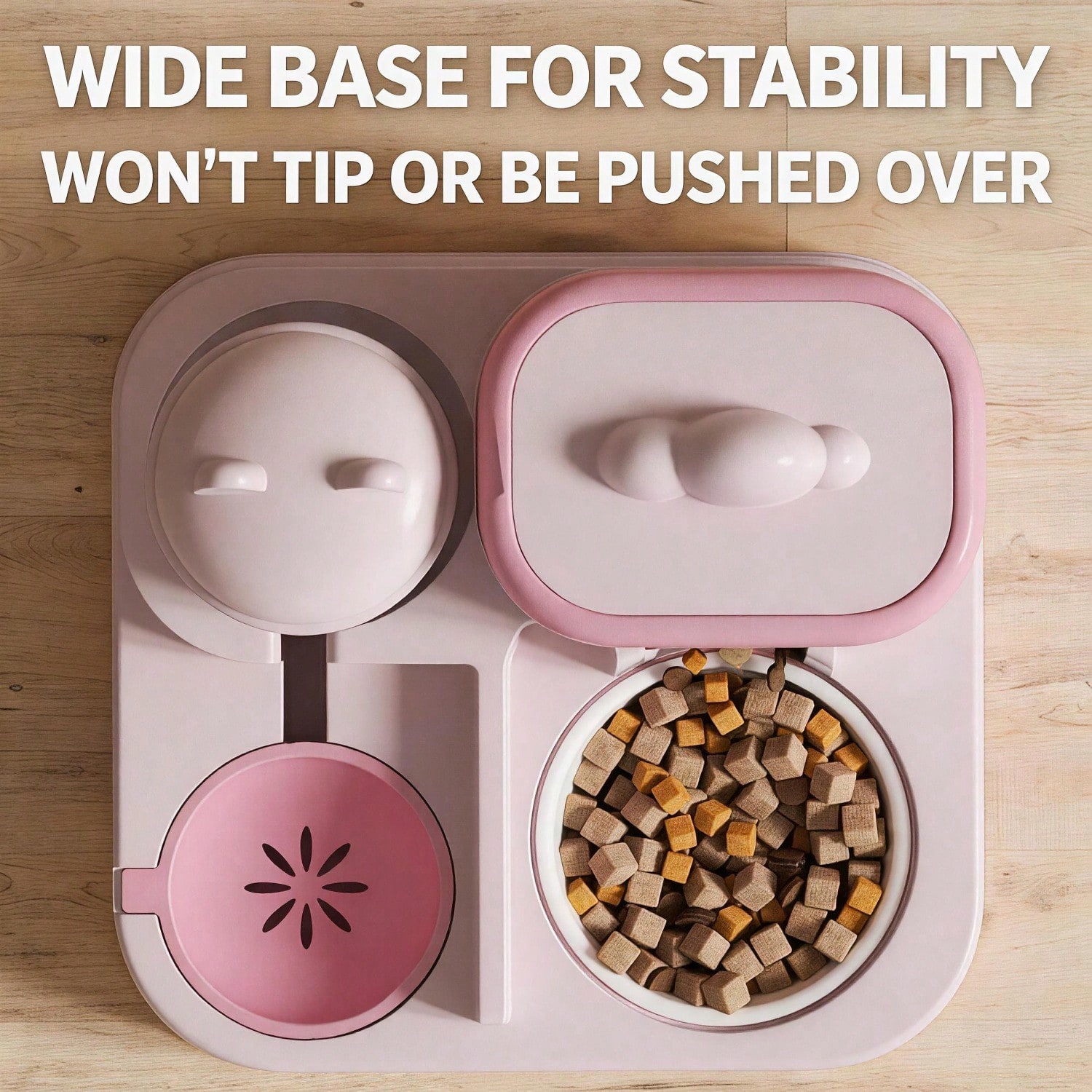 2 In 1 Automatic Pet Feeder And Water Dispenser, Large Capacity 2300ML Feeder & 1000ML Water Bowl, Gravity Refill Anti Spill Stable Pet Food Water Bowl For Cats Dogs, Yellow Pink Green Available view 6
