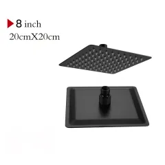 304 Stainless Steel Black Top Spray Large Shower Bathroom Toilet - Square - View 1