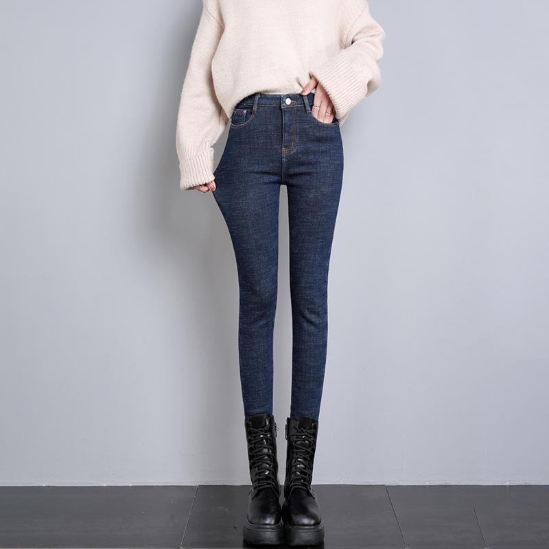 New Single-layer Fleece-lined Skinny Pants