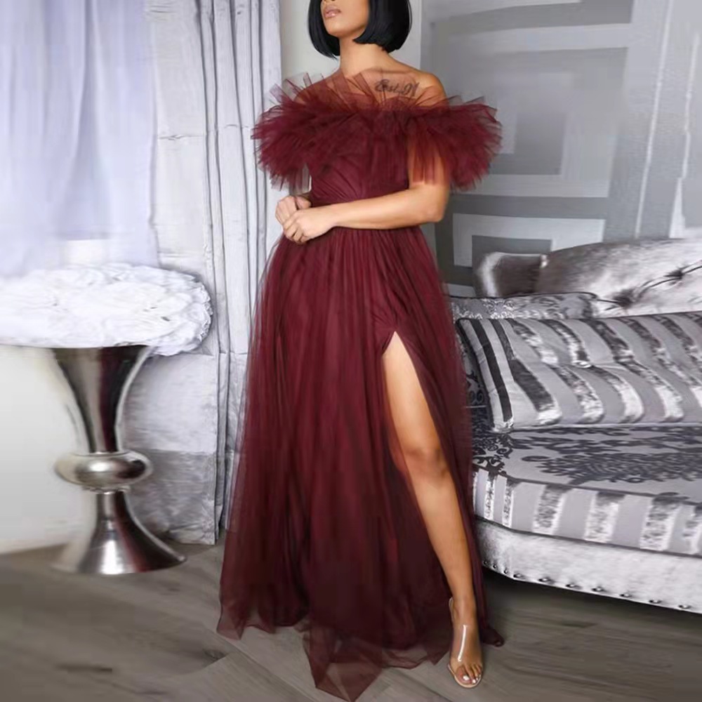 Mesh High-Slit Maxi Dress, picture 9 of 10