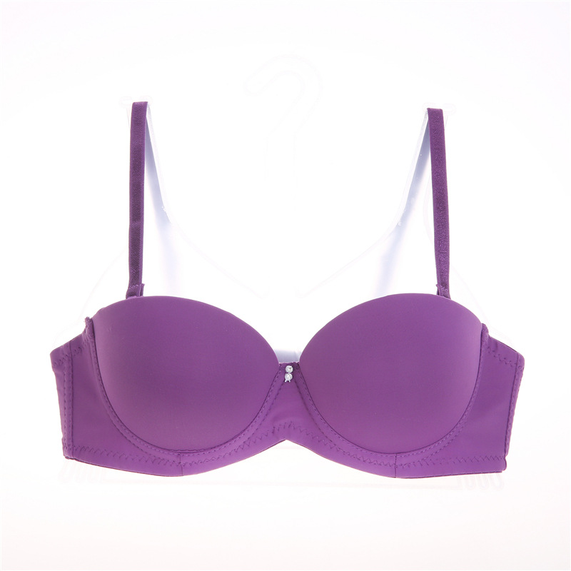 Title 5, Thick cup gathering half cup glossy girls bra. ...