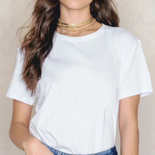 Fashion Crew Neck T-shirt Plus Size Tops For Women - White