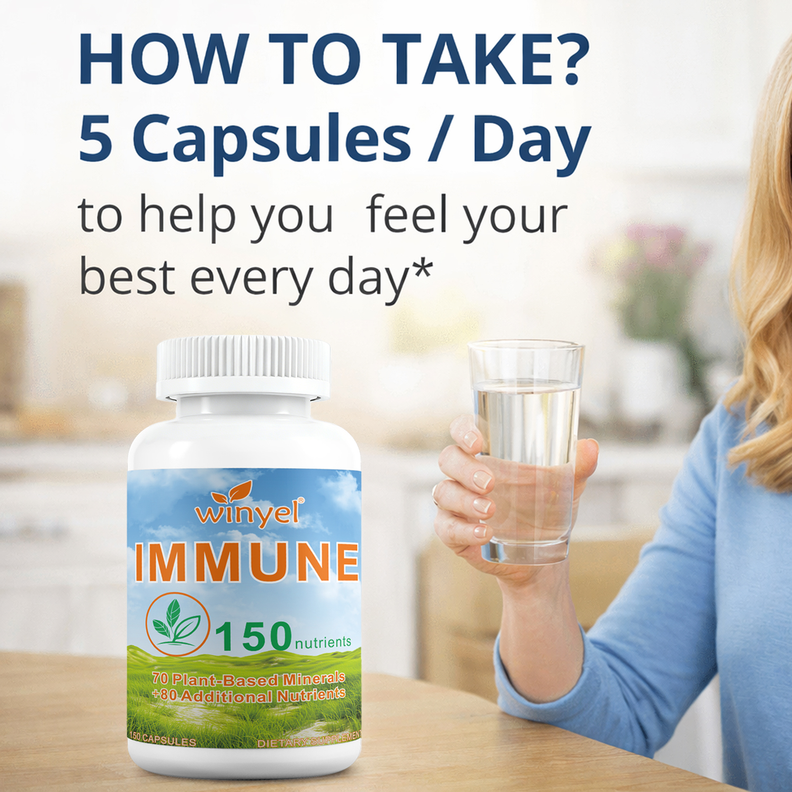 WINYEL IMMUNE 150 - The Ultimate Multivitamin & Immne Supplement, IMMU 150 Capsules - 150 Capsules 8