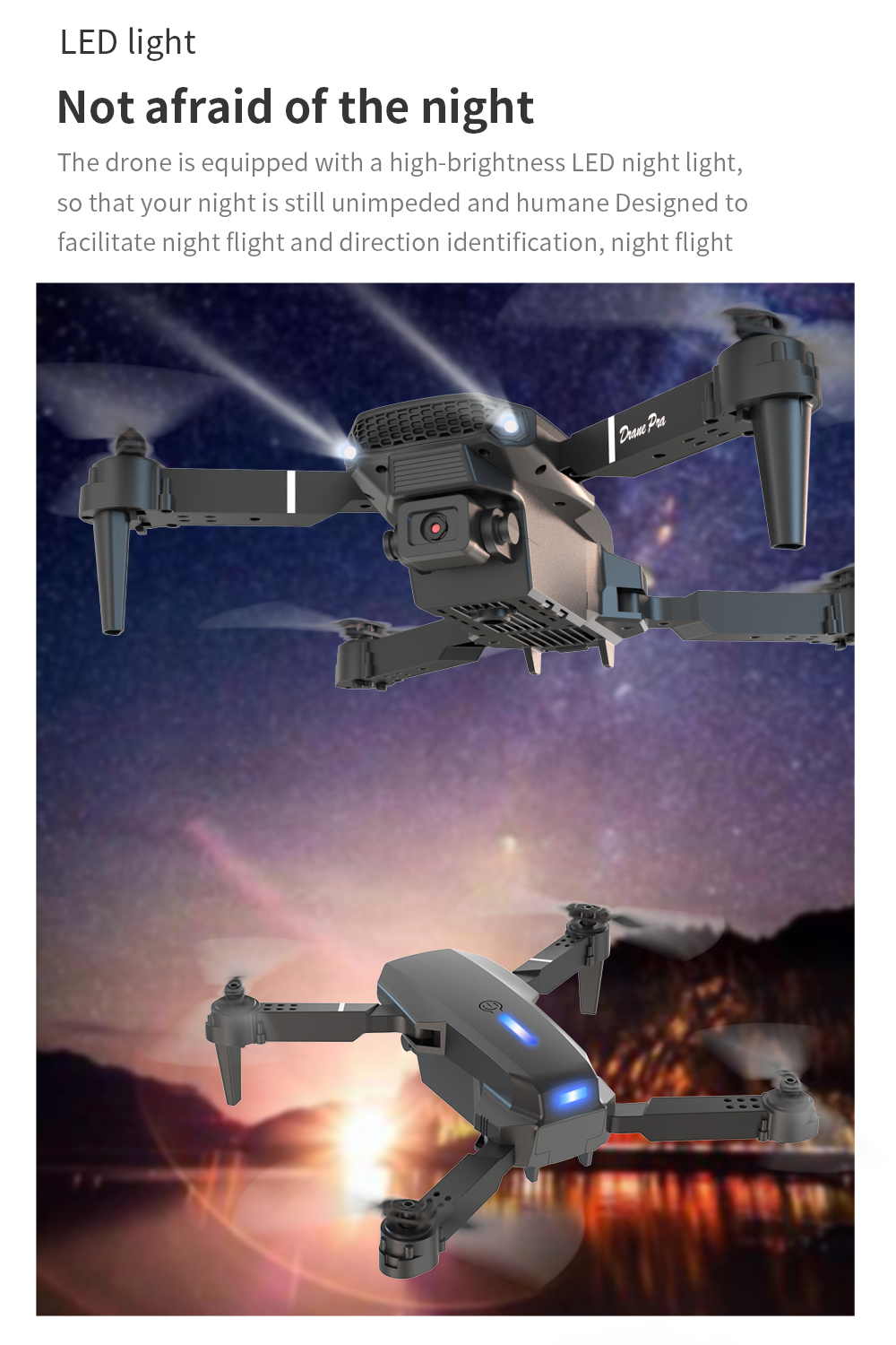 E88Pro Dual Camera Dual Electric Drone detail