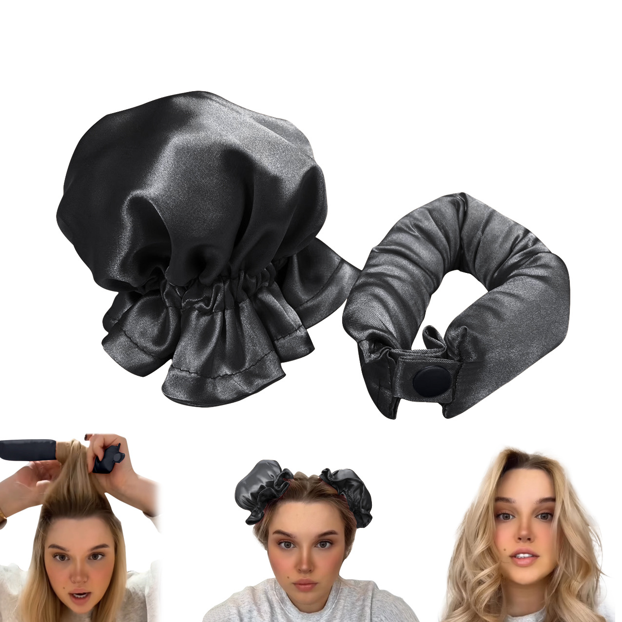 New Heatless Curl Stick With Cloth Cover Cute Ball Head Hair Curler Headband Hai - Picture 6 of 10