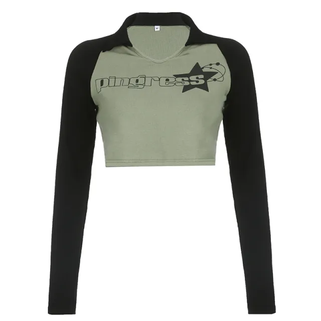 Raglan Sleeve With Navel Exposed Round Neck Fitted T shirt Top Army Green - Shop at LoveMi