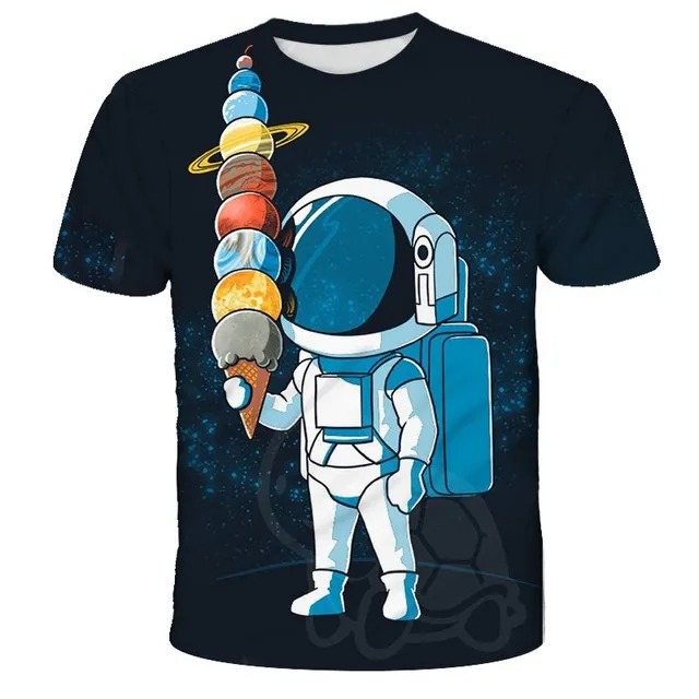 Title 2, Astronaut 3D Digitaldruck T-Shirt Kurzarm für H...