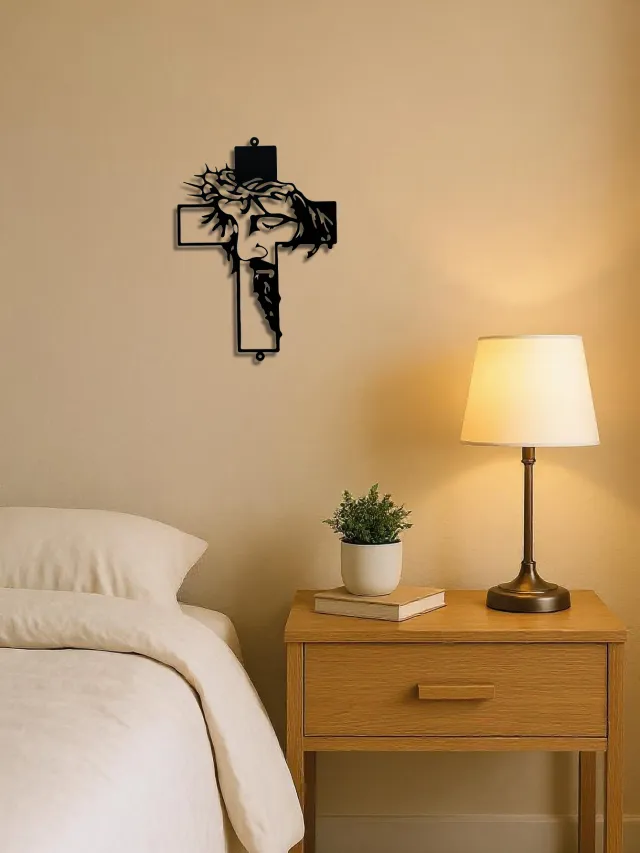 Metal Cross Sign Wall Art Weatherproof Powder Coated Wrought Iron Cross Look At The Picture - Shop at LoveMi