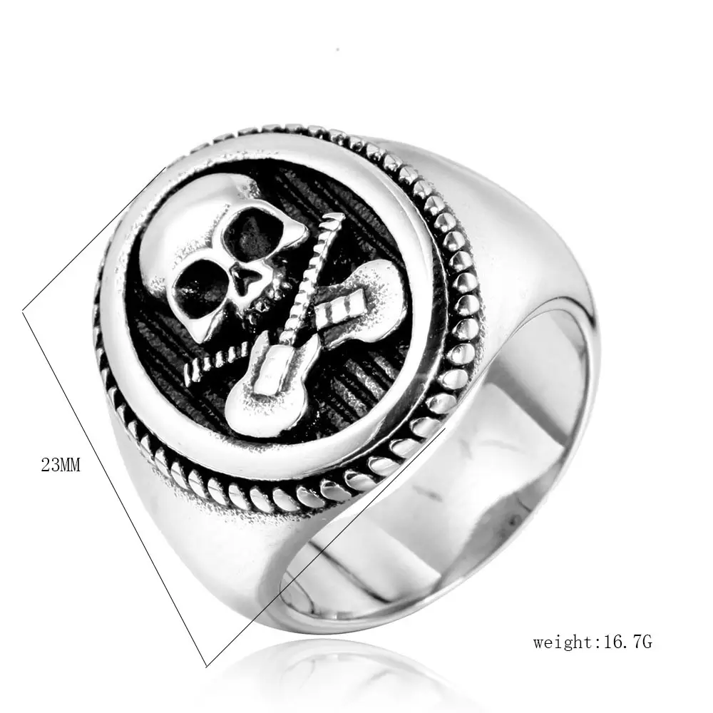 European And American Fashion Personality Skull Guitar Ring