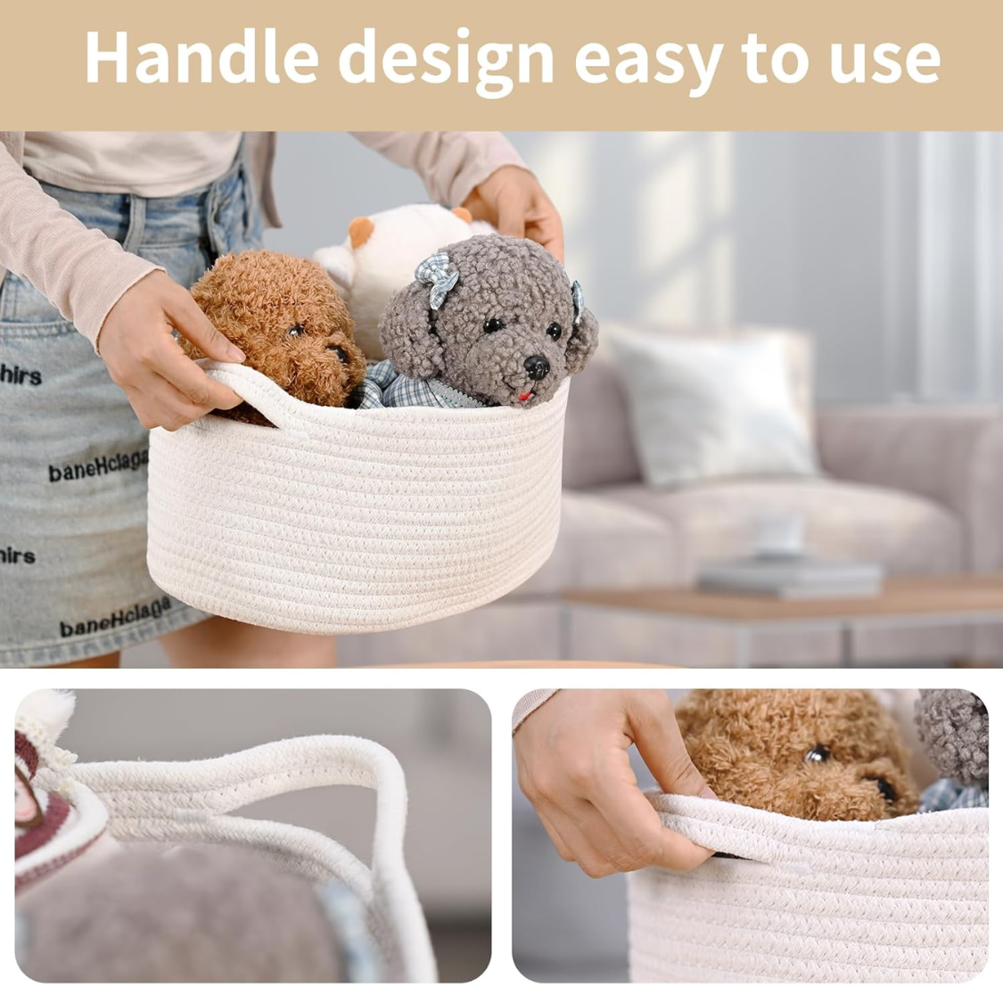 Cotton Rope Basket Empty DIY Gift Basket For Burr  Great For Baby Shower Birthday Decor Cute Decorative Storage thumbnail 4