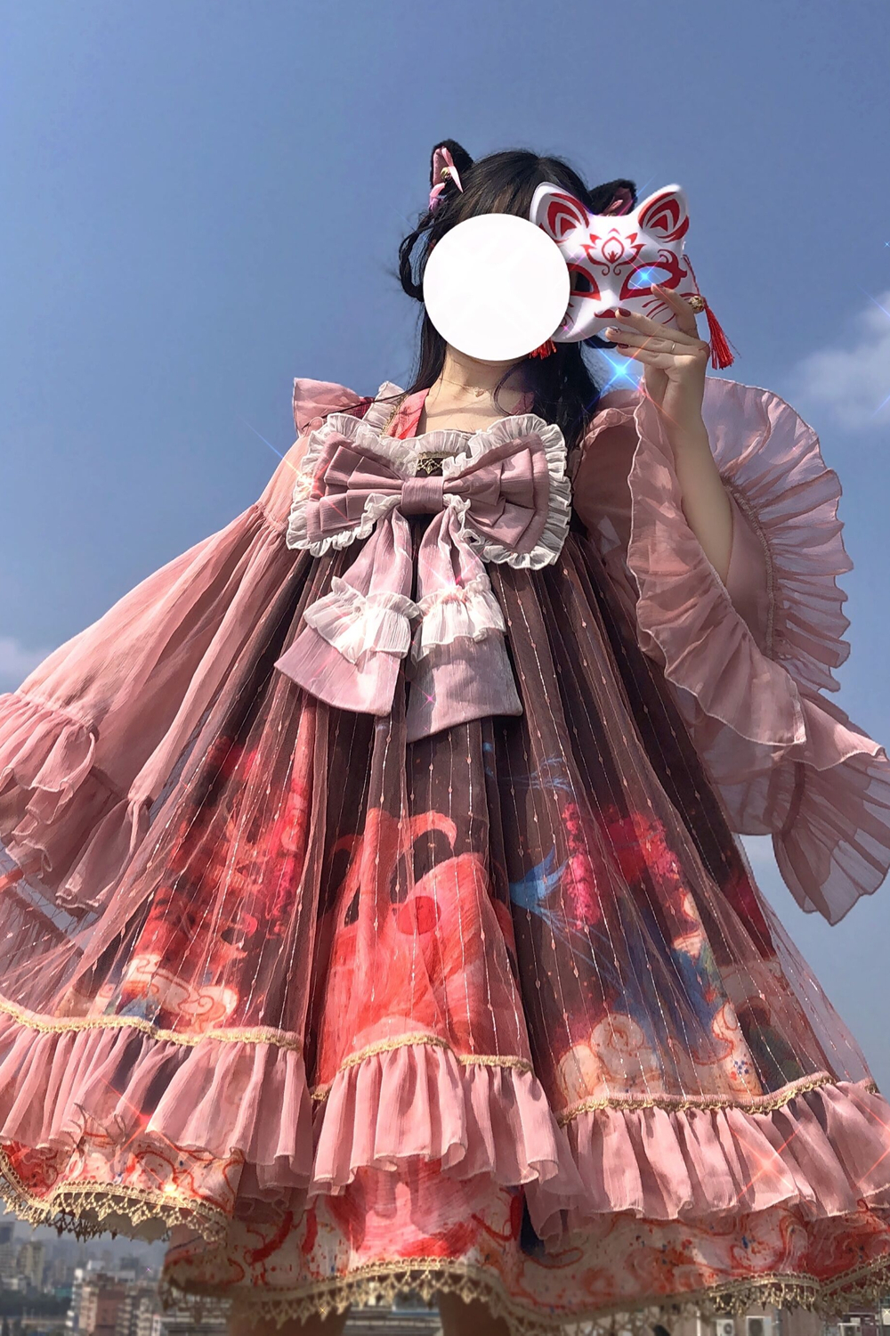 Original Design Glitter Op Long Sleeve Dress