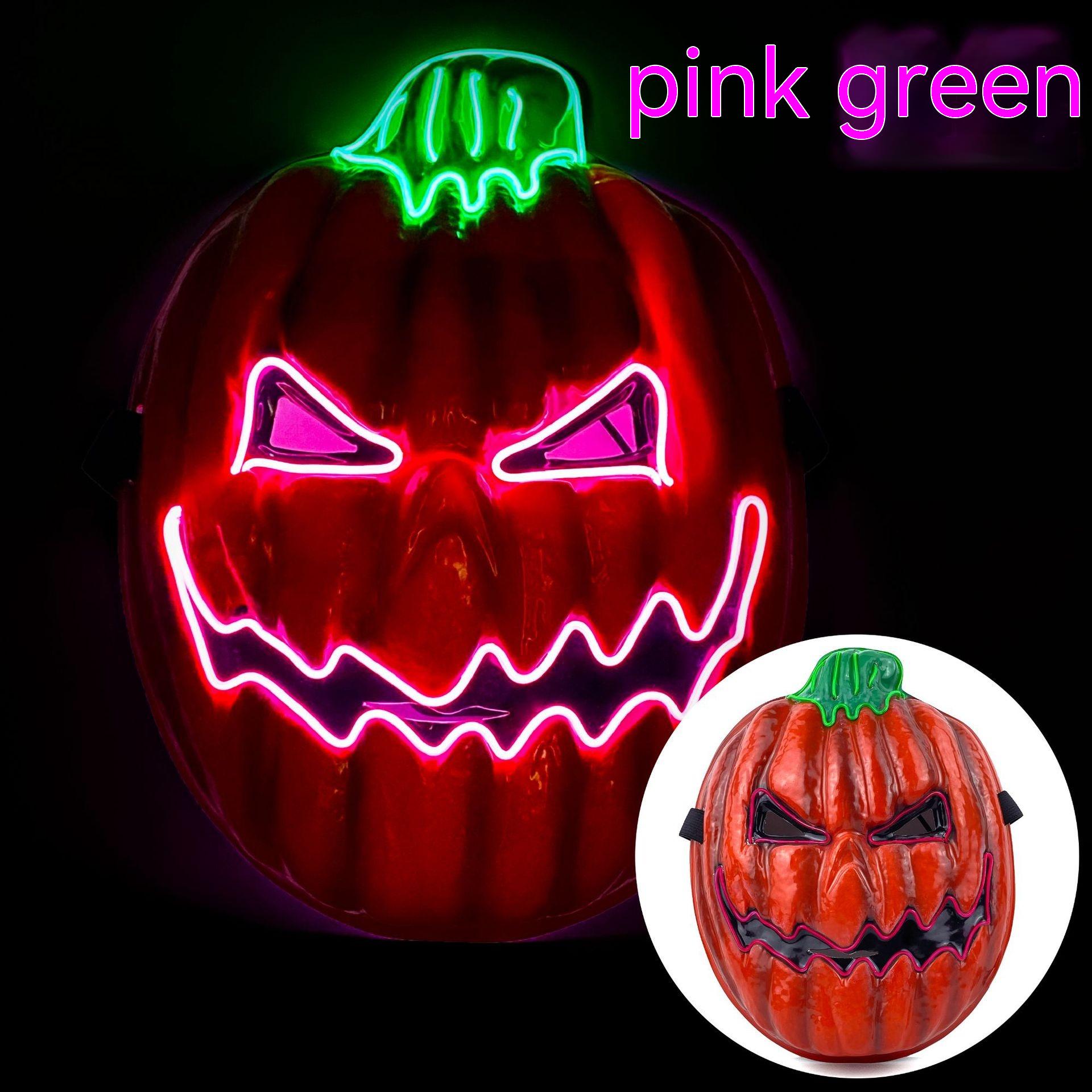 Pink Green Red Pumpkin Head