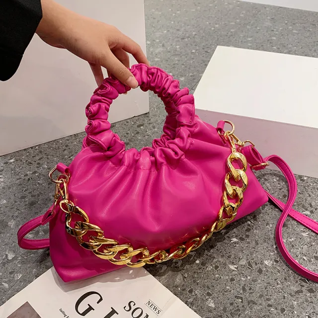 Trendy Texture PU Niche Bag Women Rose - Shop at LoveMi
