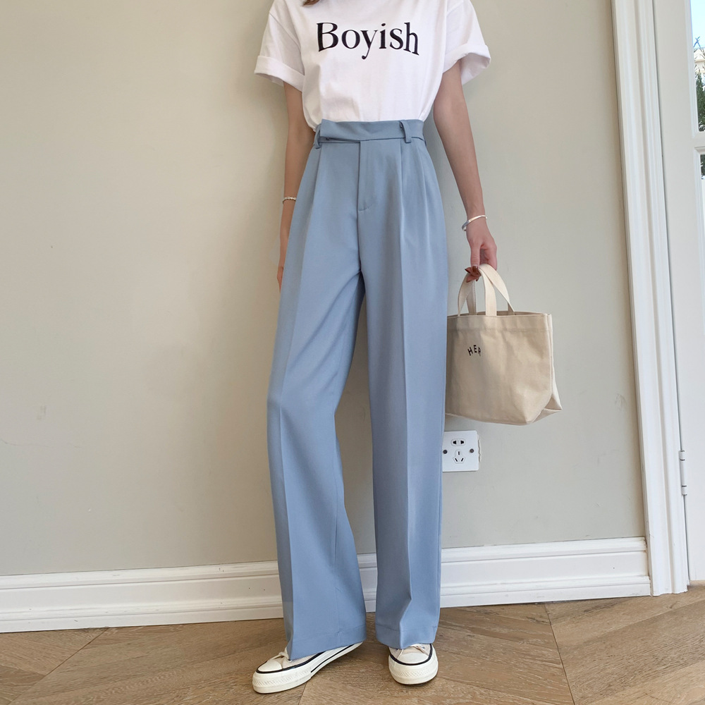 Title 2, Pantalon droit taille haute, jambes longues, po...