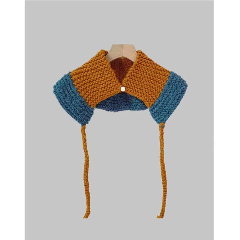 Cute Tethered Color Contrast Knit Hat