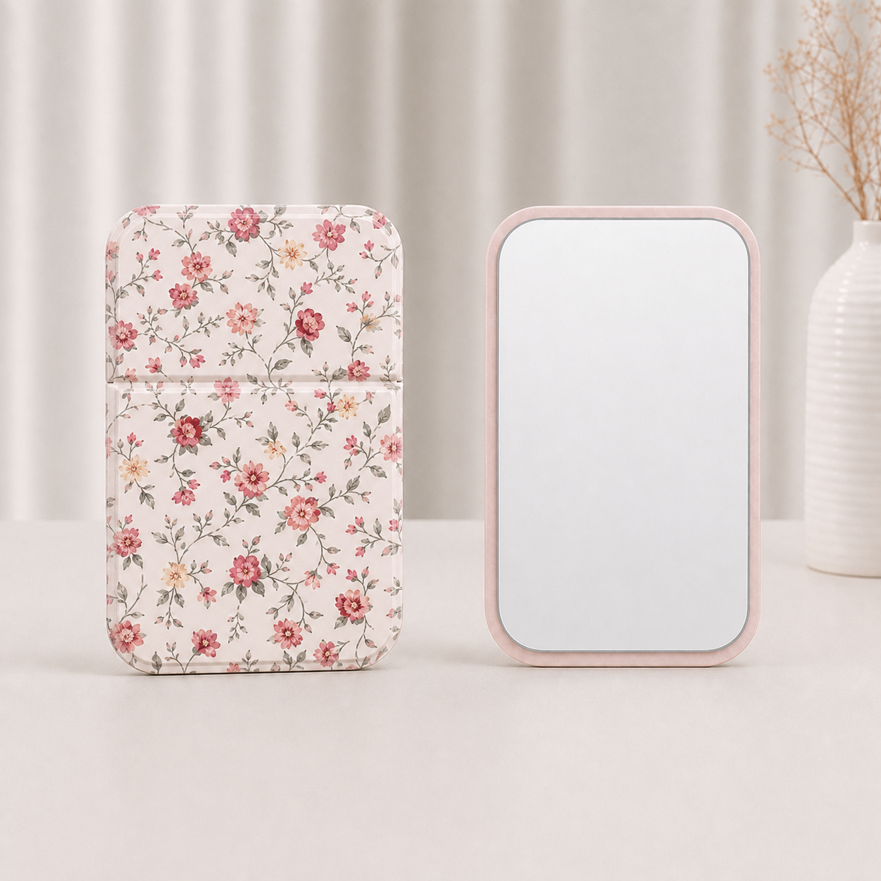 Vintage Floral Folding Compact Mirror Portable Pocket Double Sided Makeup Mirror Travel Cosmetic Mirror For Women Girls Gift OEM Custom
