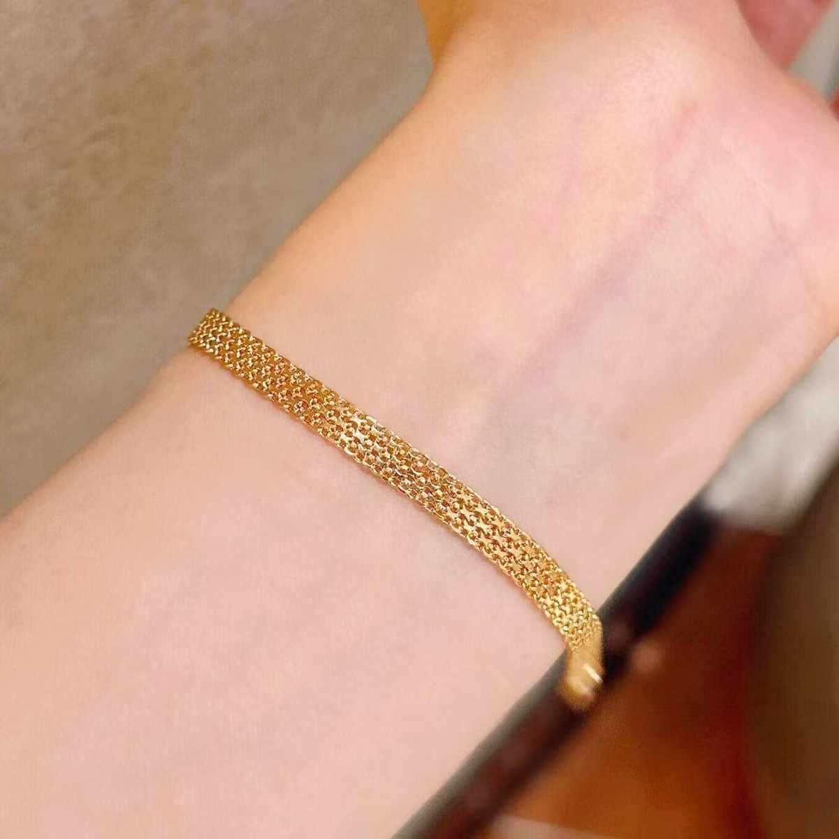 Vintage Gold Lace Strap Woven Bracelet
