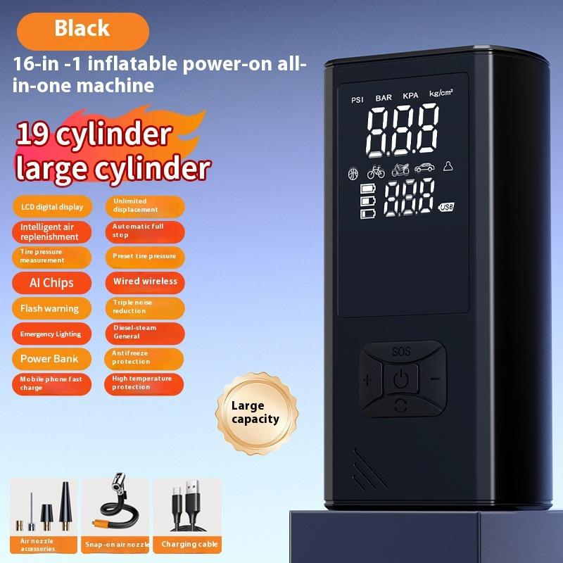Portable Wireless Car Tire Inflator  Suitable For Cars, Motorcycles, Bicycles, And Sports Balls Features Digital Pressure Gauge, Auto-Shutoff, Faster Inflation, Self-pickup Only — foto 6