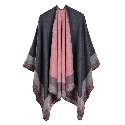 Women's Striped Small Square Faux Cashmere Acrylic Warm AC