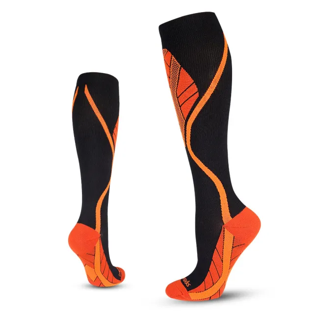 Long Leg Compression Socks Professional Outdoor Cycling Orange - Shop at LoveMi