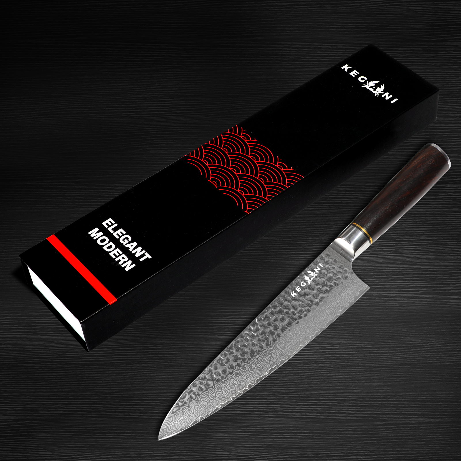 Kegani 8 Inch Japanese Chef Knife, 67 Layers Japanese VG10 Damascus Steel Chefs Knife, Professional Chef's Knife With Pakkawood Handle