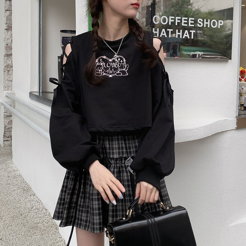 Ladies Fashion Cute Black High Waist Plaid Bow Short Skirt