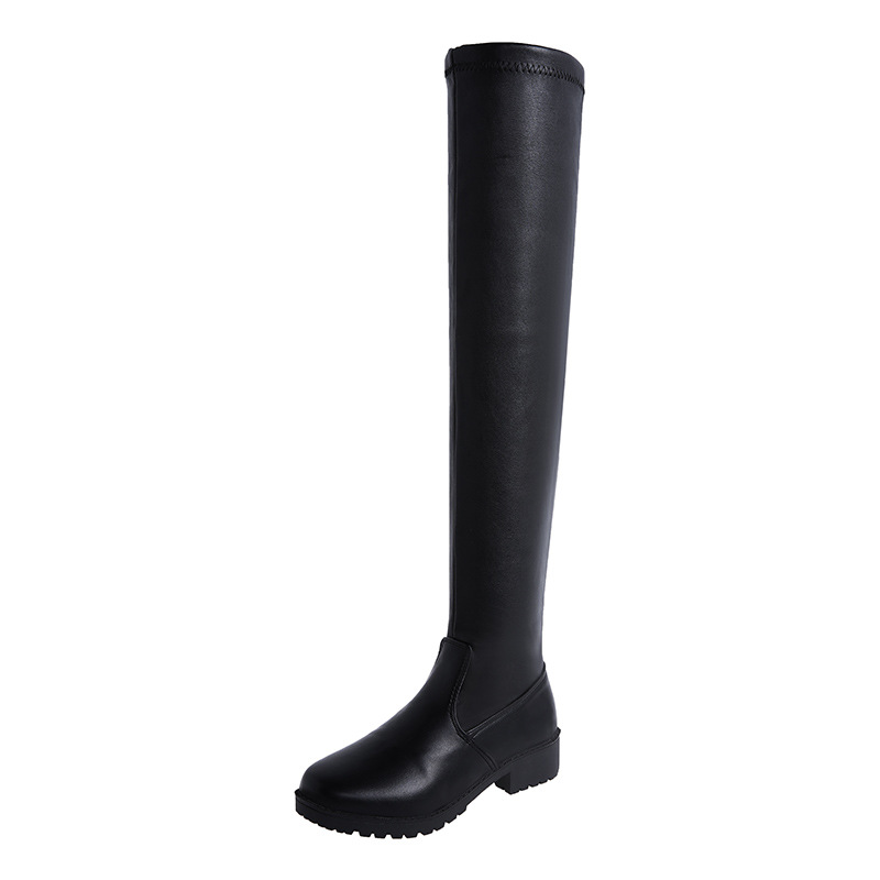 Over-the-knee Boots Women's Low-heeled High-top Elastic Boots