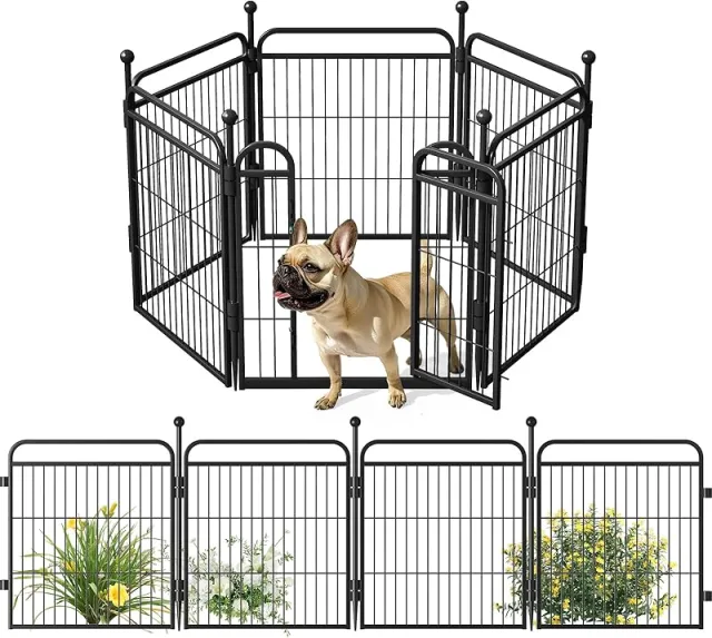 Gardner Pet Dog Fence Indoor And Outdoor Small And Medium Dog Foldable With Gravity Automatic Lock Pet Activity Fence 24Inch - Shop at LoveMi