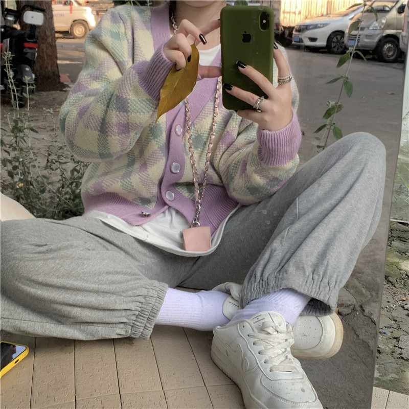 Design Sense Retro Japanese Lazy Style Knitted Trendy Women's Top