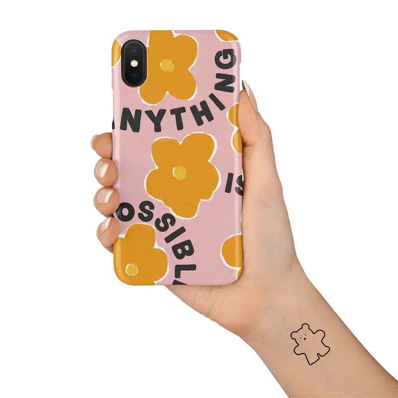 European And American Artistic Letter Flower Mobile Phone Case
