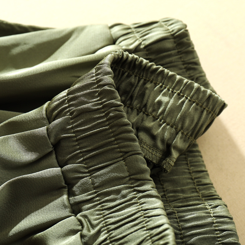 Women's Solid Color Acetate Silk Satin Straight-leg Pants