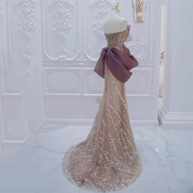 Beaded Champagne Evening Dress, picture 3 of 5