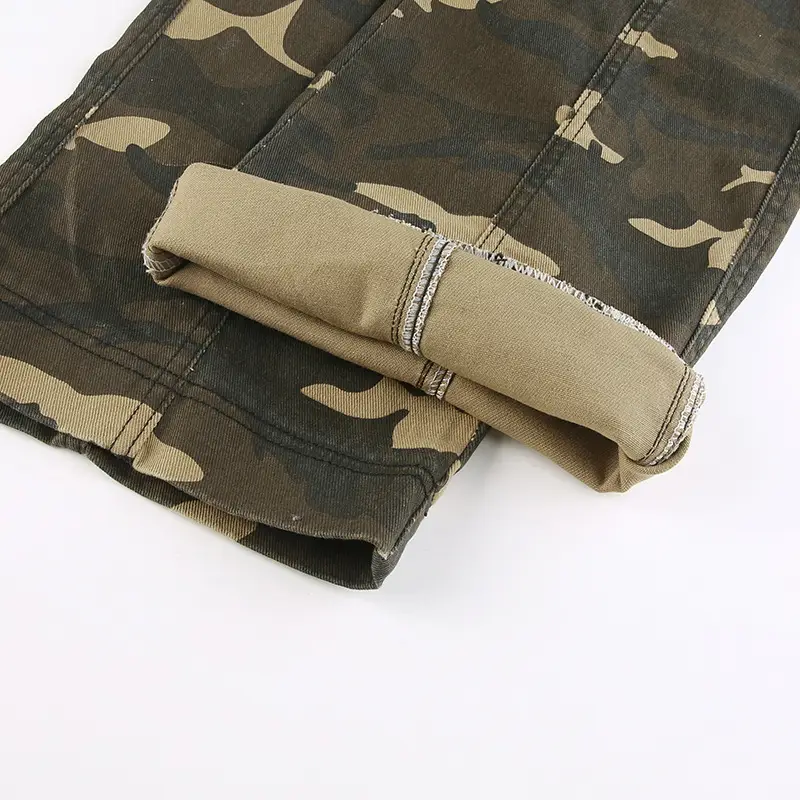 Stylish High Waist Slim Fit Camo Cargo Pants