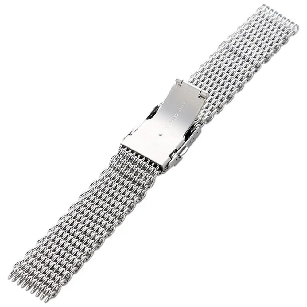 Double Snap Buckle Stainless Steel Solid Cool Shark Watch Strap