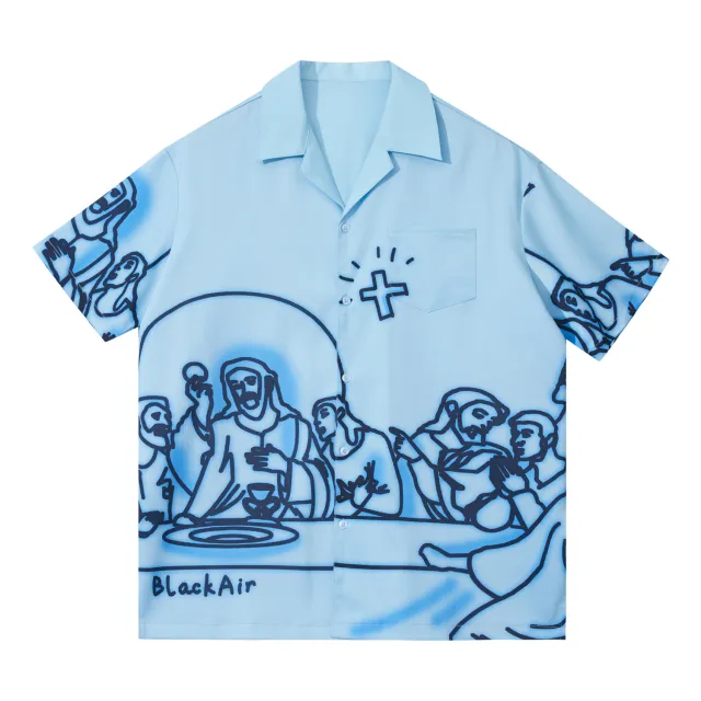 HD Digital Printing Short Sleeve Blue - Shop at LoveMi