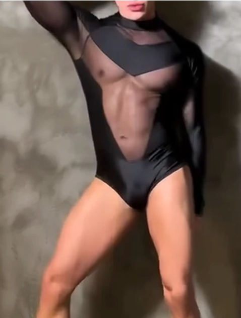 Sexy Long-sleeved Mesh Jumpsuit