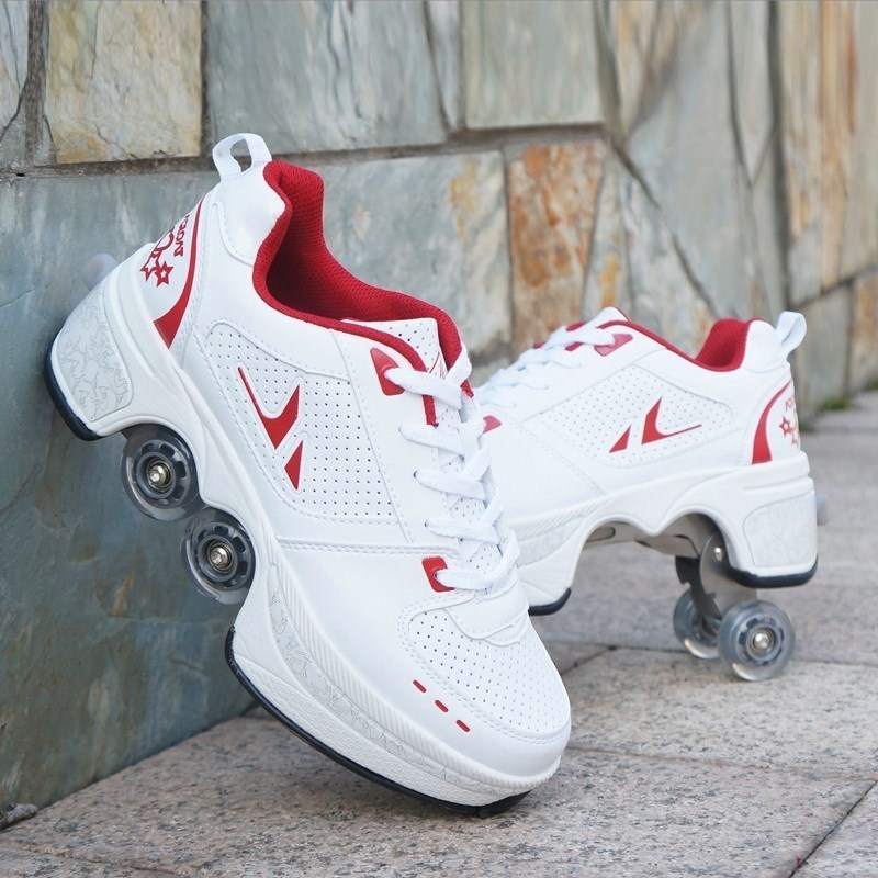 Title 3, Four wheeled tiktok shoes for men and women pulley