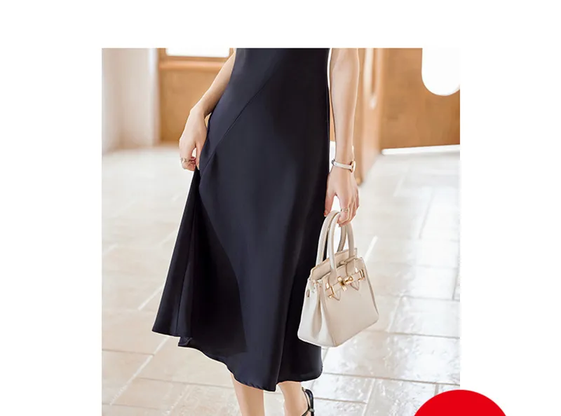 Women's Collarless Professional Casual Three Quarter Sleeve Suit Jacket - Navy